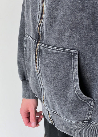 Graphite garment-dyed hoodie