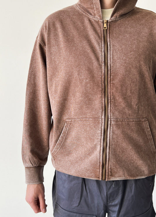 Light brown garment-dyed hoodie