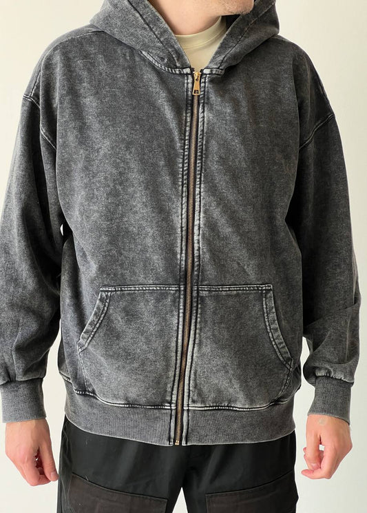 Graphite garment-dyed hoodie