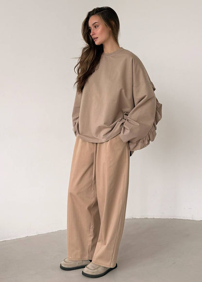 Сocoa open-back ruffle long sleeve