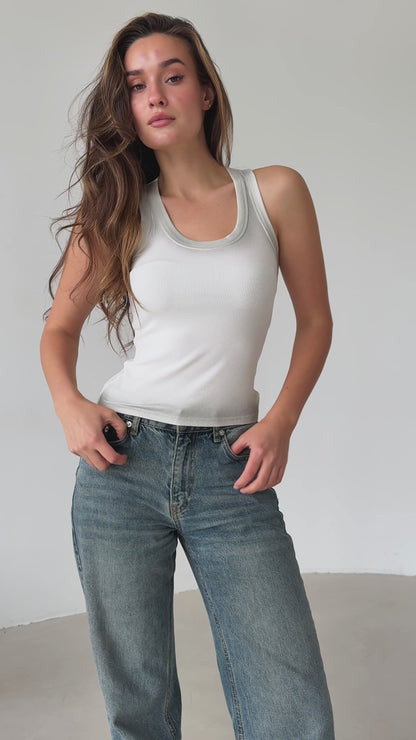 Beige check raw-edge shirt