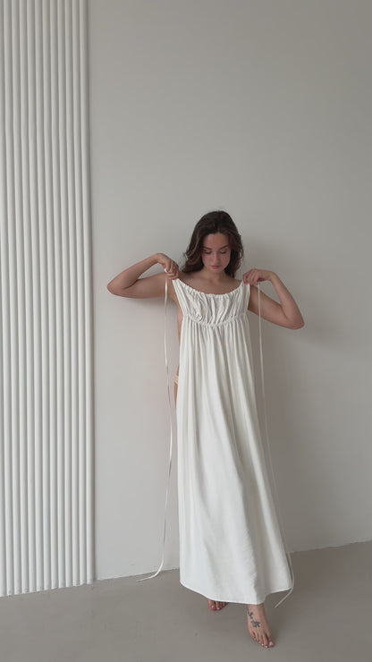 Ivory open-back dress