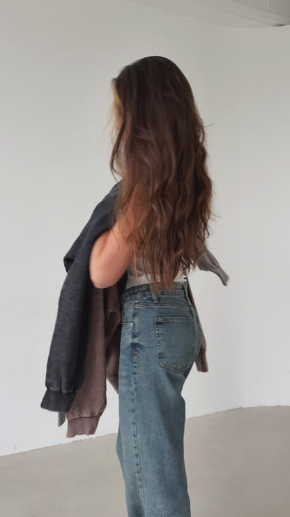 Light brown garment-dyed hoodie